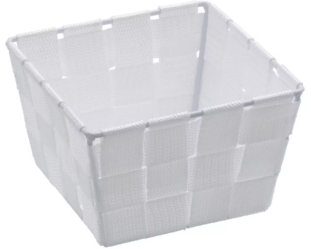 Wenko Aufbewahrungskorb Adria Mini Square 14 x 14 x 9 cm, Weiss