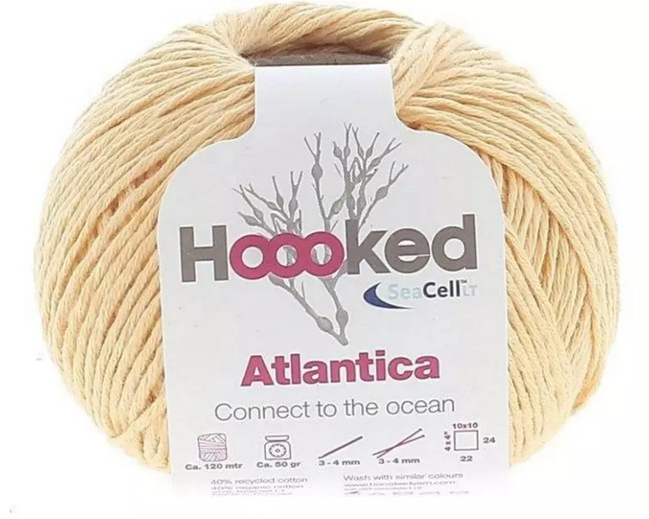 Hoooked Baumwollgarn Hoooked Atlantica SeaCell Garn Gelb