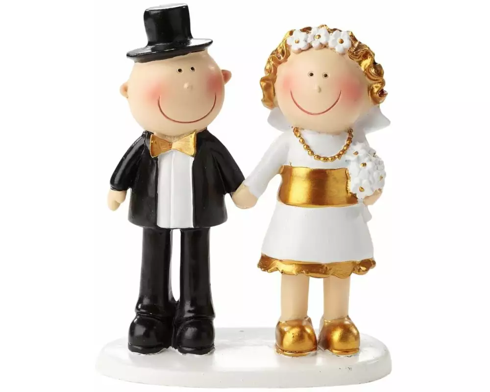 HobbyFun Mini-Figur goldene Hochzeit 8.5 cm
