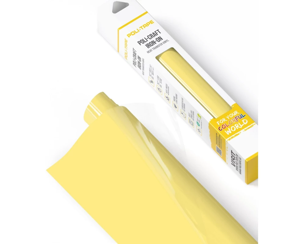 Poli-Tape Aufbügelfolie Poli-Flex turbo, 30.5 x 122 cm, Gelb