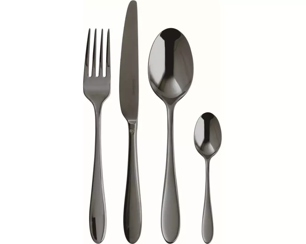Sambonet Besteck-Set Velvet 24-teilig, Schwarz