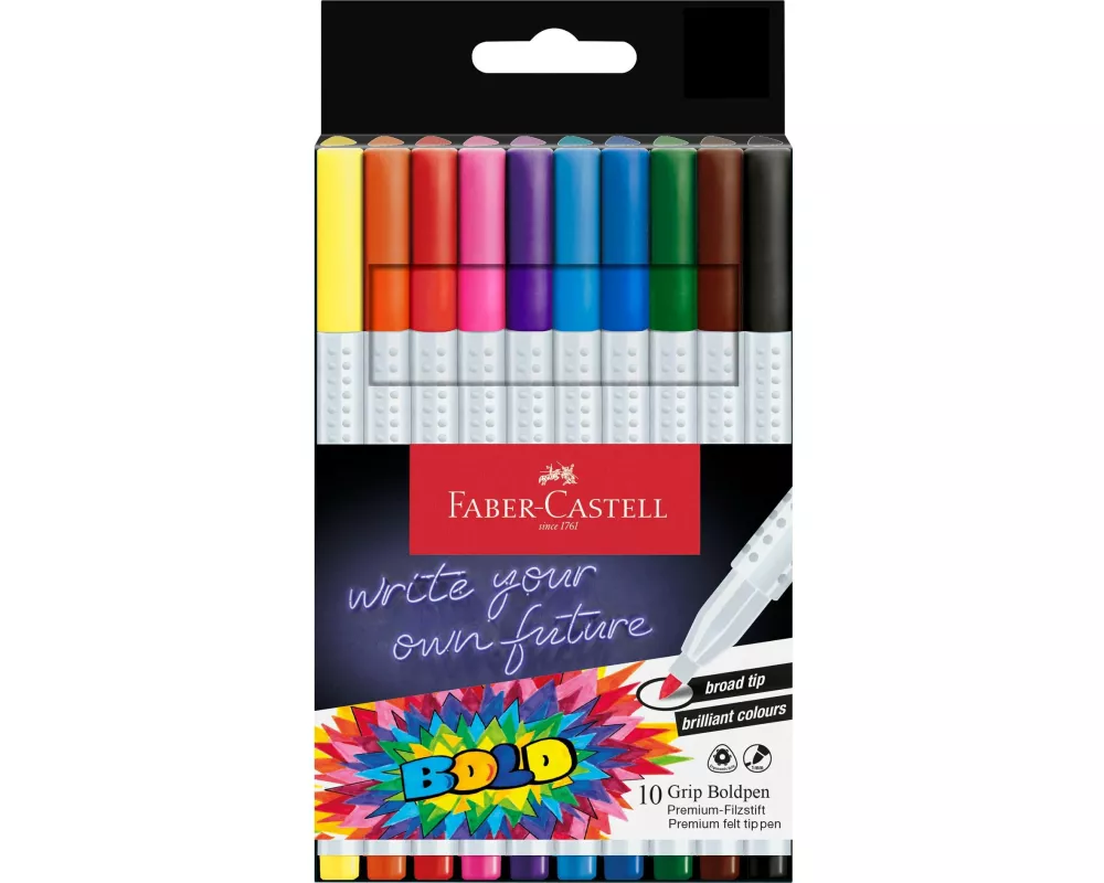 Faber-Castell Fasermaler Grip Boldpen 10 Stück