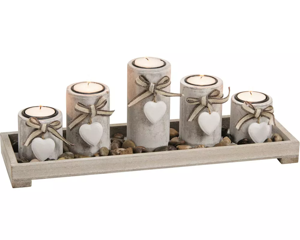 G. Wurm Teelichthalter für 5 Stück auf Tablett