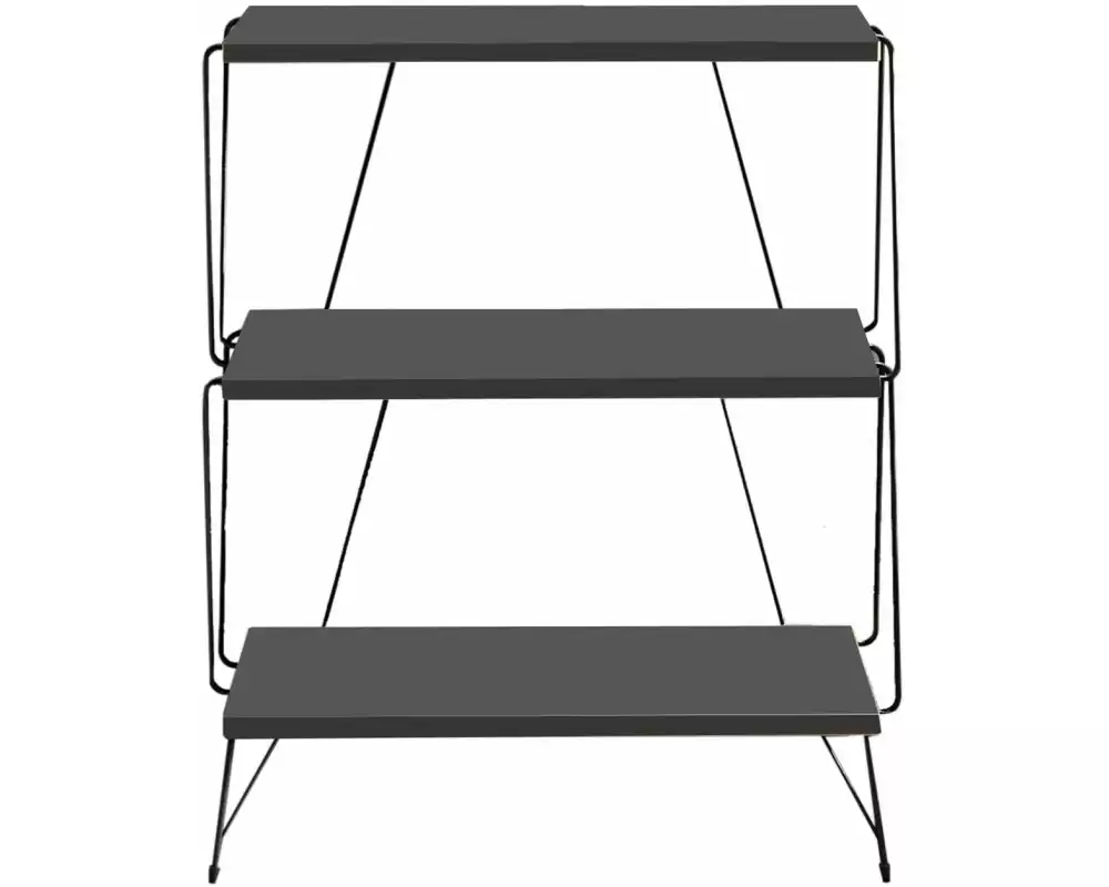 Woody Fashion Regal Lazandos 46 x 76 x 30 cm, Schwarz