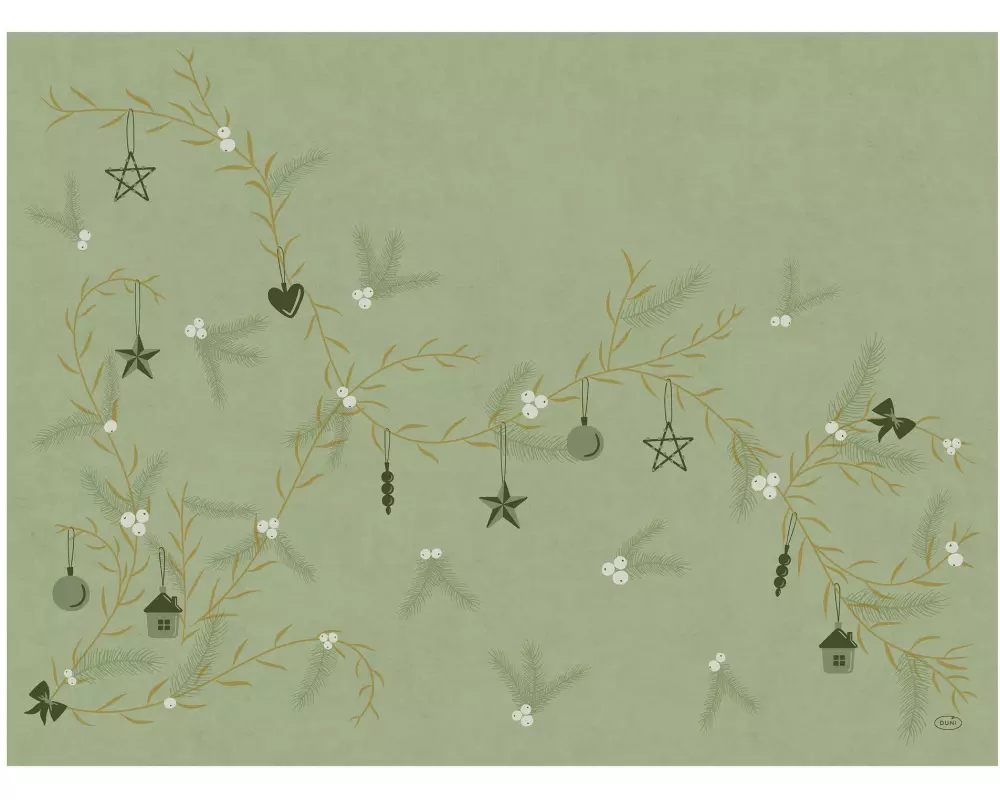 Duni Tischset Bio Dunicel, Noel Pistachio, 30 x 40 cm, 100 Stück