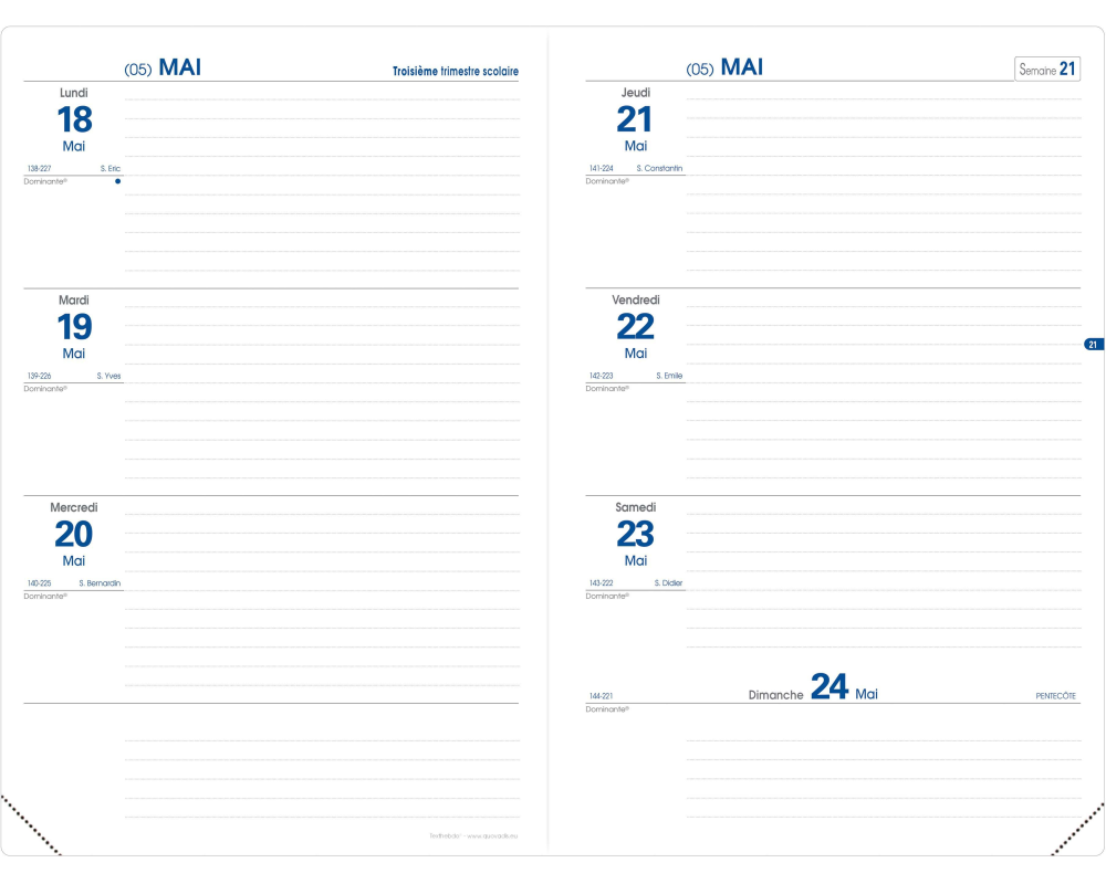 QUO-VADIS Texthebdo Ersatz 25/26 296176Q 1W/2S 13M FR 16x24cm