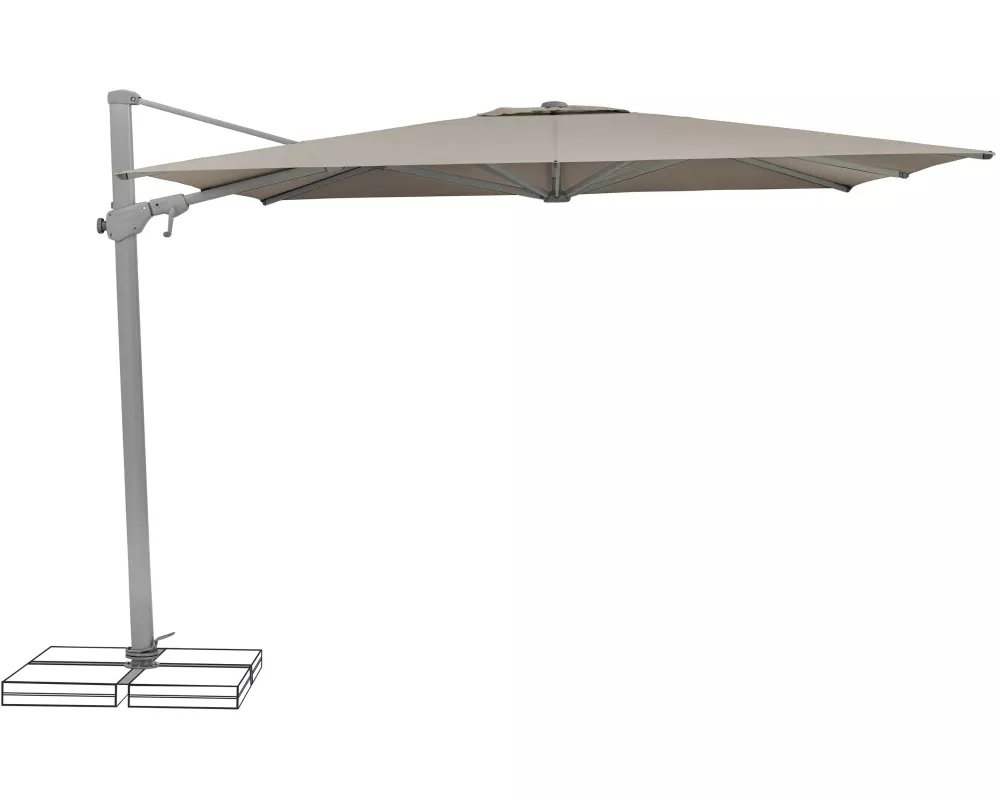 Suncomfort by Glatz Sonnenschirm Varioflex, 300 x 300 cm, Light Taupe
