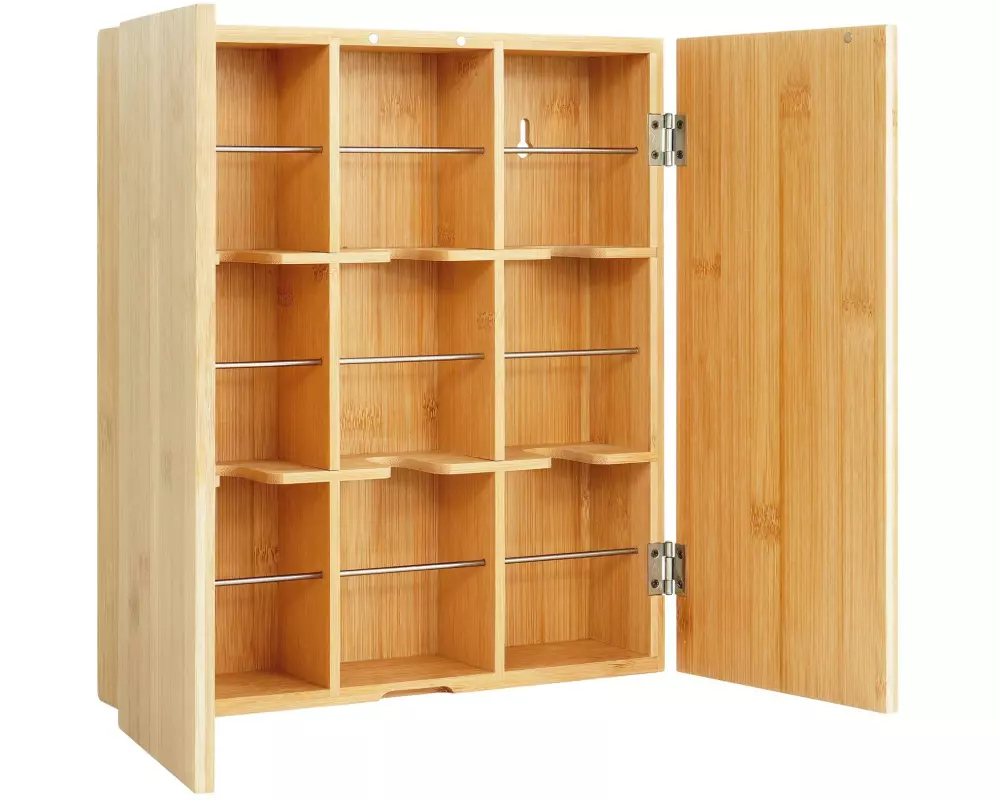 relaxdays Teebeutel-Box Hellbraun