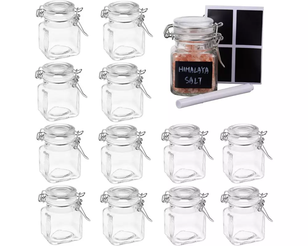 Oak & Steel Gewürzstreuer mit Deckel 12 Stück, Transparent