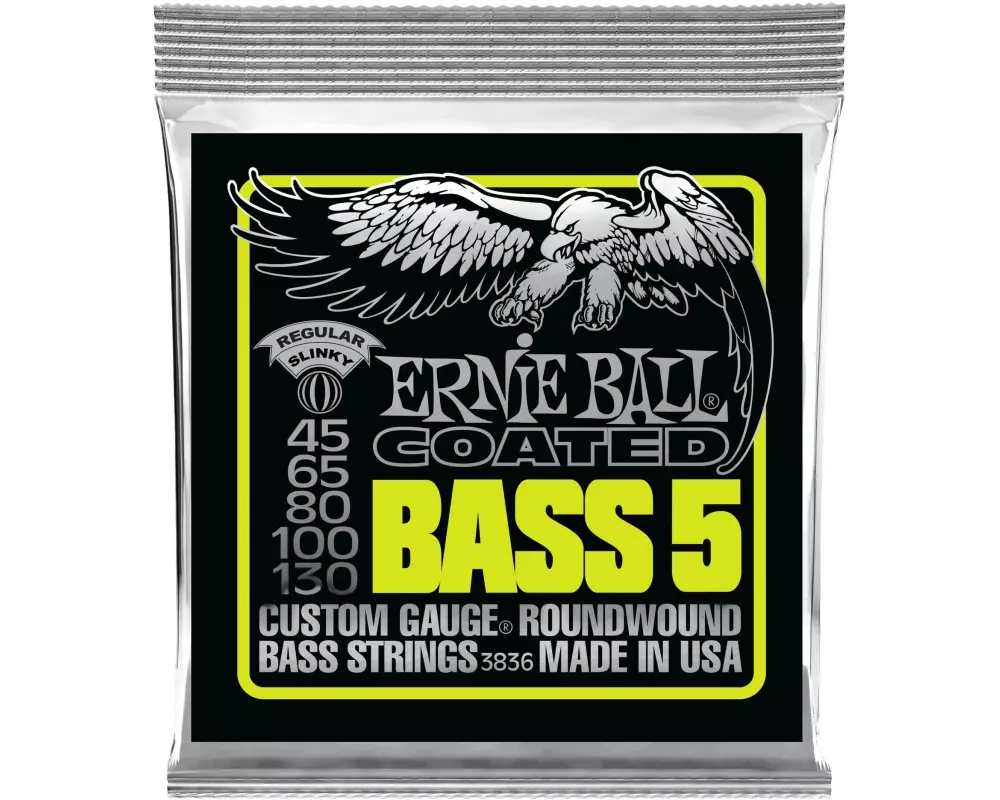 Ernie Ball Basssaiten 3836 Slinky Coated Bass 5 – Regular, 45-130