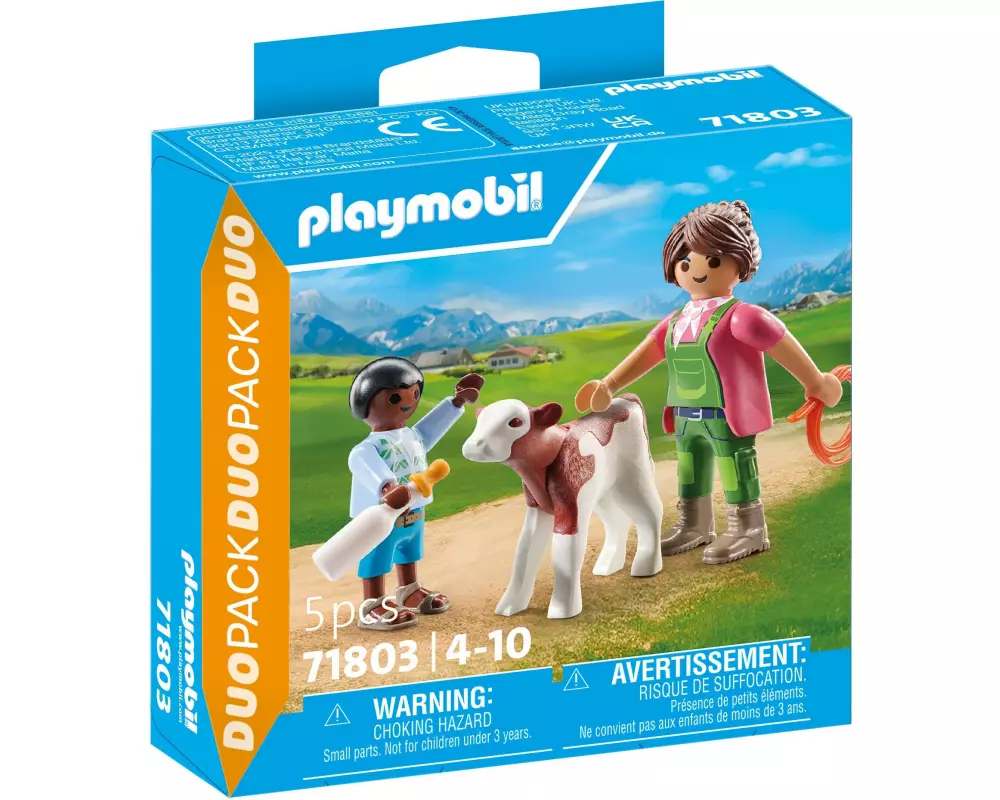 Playmobil Duo Pack Bäuerin mit Kind und Kalb 71803