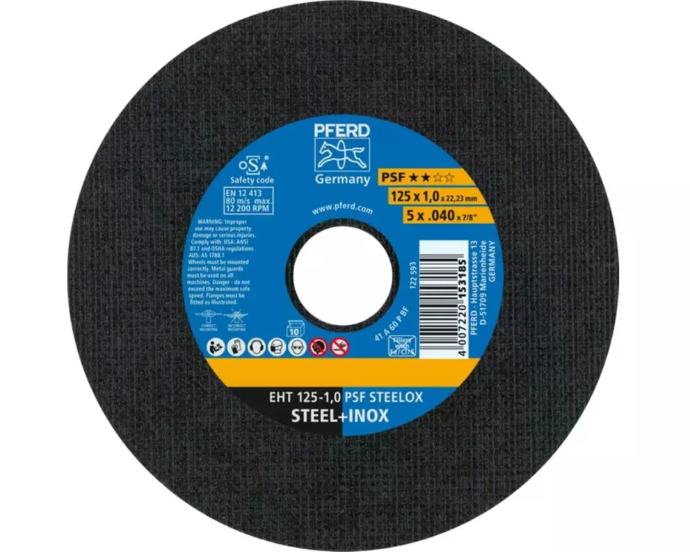 Pferd Trennscheibe EHT 125 x 1.0 x 22.23 mm gerade