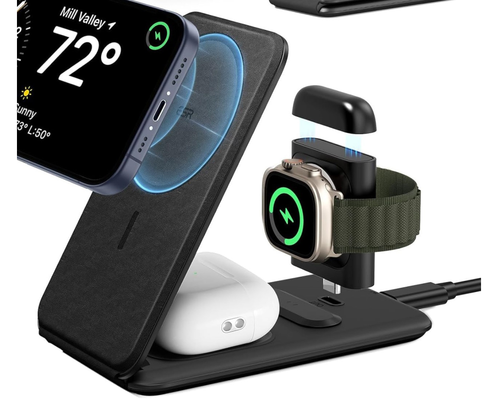 ESR HaloLock 3-in-1 Travel Set 2C5690304 Qi2, Watch, Wirless, Black