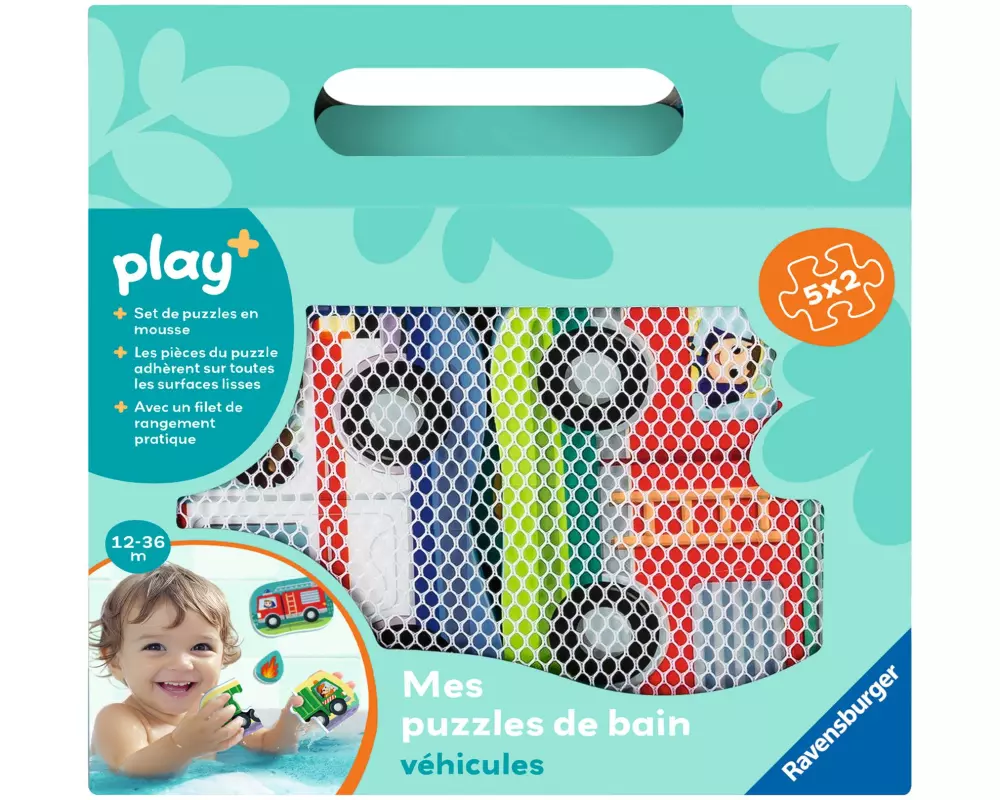 play+ Mes puzzles de bain: véhicules FR