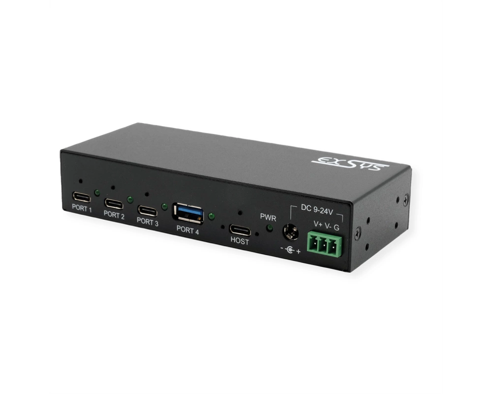 EXSYS EX-12293HMS 4 Port USB 3.2 Metall HUB 3x C- und 1x A-Anschlüsse