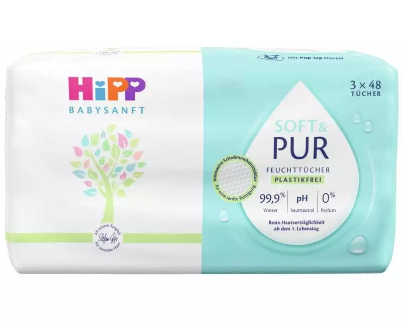 HIPP Feuchttücher Babysanft Soft & Pure 3x 48 Stk.