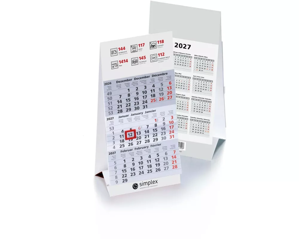 Simplex Pultkalender 2027 9.5 x 20.2 cm