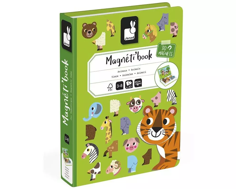 Janod Beschäftigungsspielzeug Magnetbuch Tiere