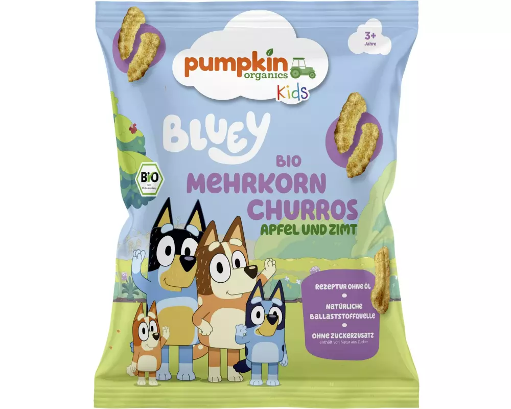 pumpkin organics Bluey Bio Mehrkorn Churros Apfel & Zimt 40 g