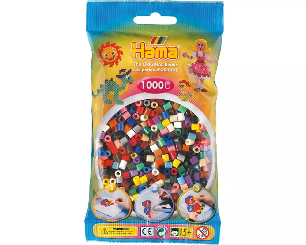 Hama Bügelperlen midi mix, 1000 Stk. Mehrfarbig