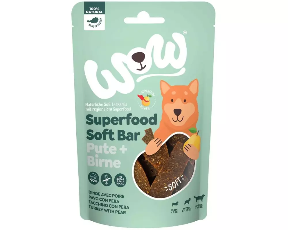 WOW Leckerli Soft Bar Pute & Birne 150g