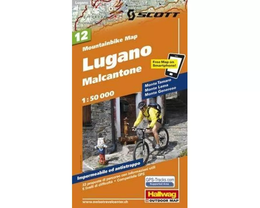 Hallwag Mountainbike-Karte 12 Lugano 1:50.000