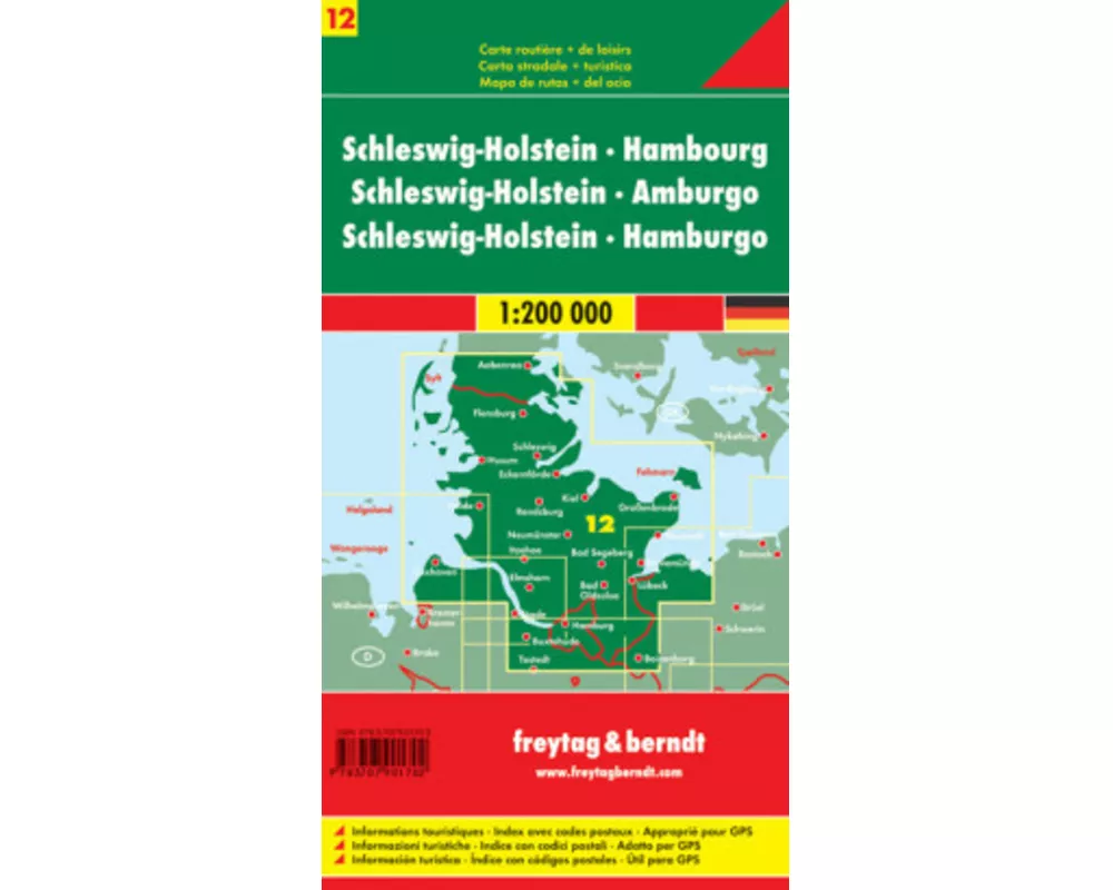 Schleswig-Holstein - Hamburg, Autokarte 1:200.000