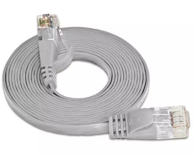 SLIM Slimpatchkabel RJ-45 - RJ-45, Cat 6, UTP, 25 m, Grau