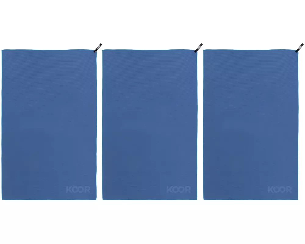 KOOR Badetuch Silva Onda Blu 3er-Pack L 80 x 130 cm