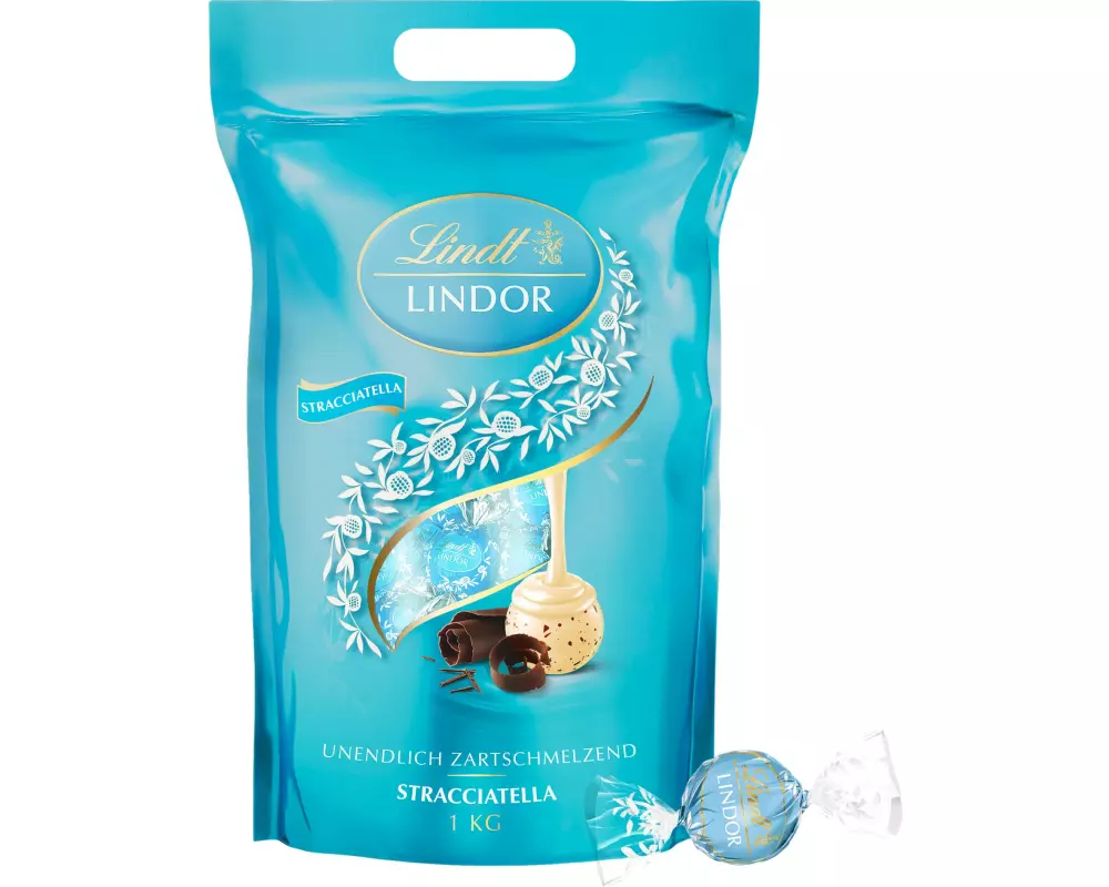 Lindt Schokoladen-Pralinen Lindor Kugeln Stracciatella 1000 g