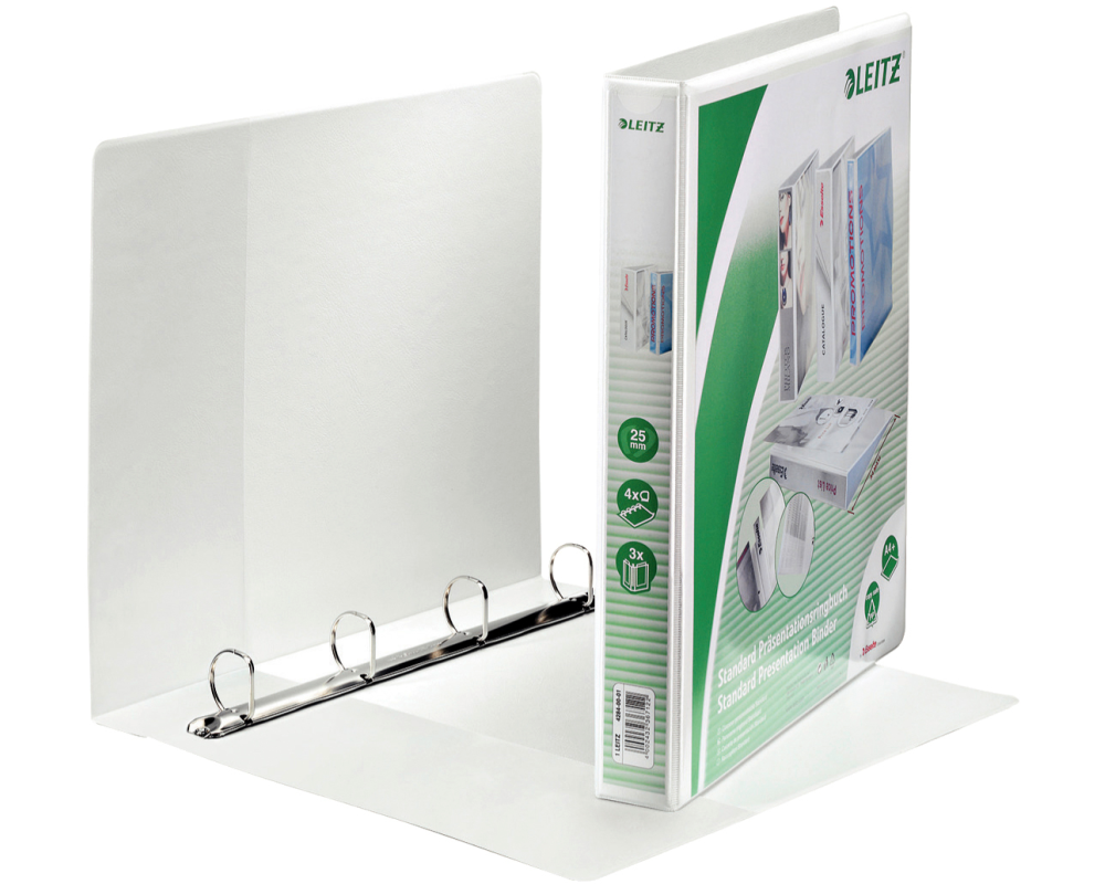 LEITZ Präsentationsringbuch A4 42840001 weiss 4R 43mm