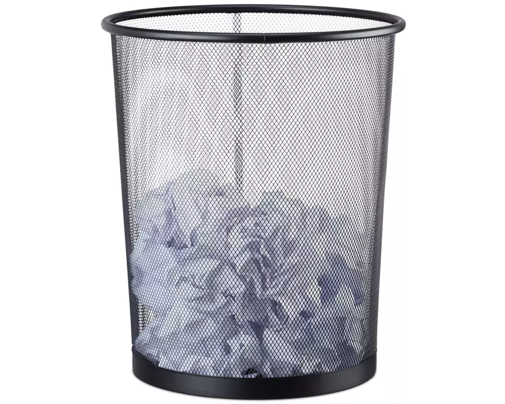 relaxdays Papierkorb 19 l, Schwarz