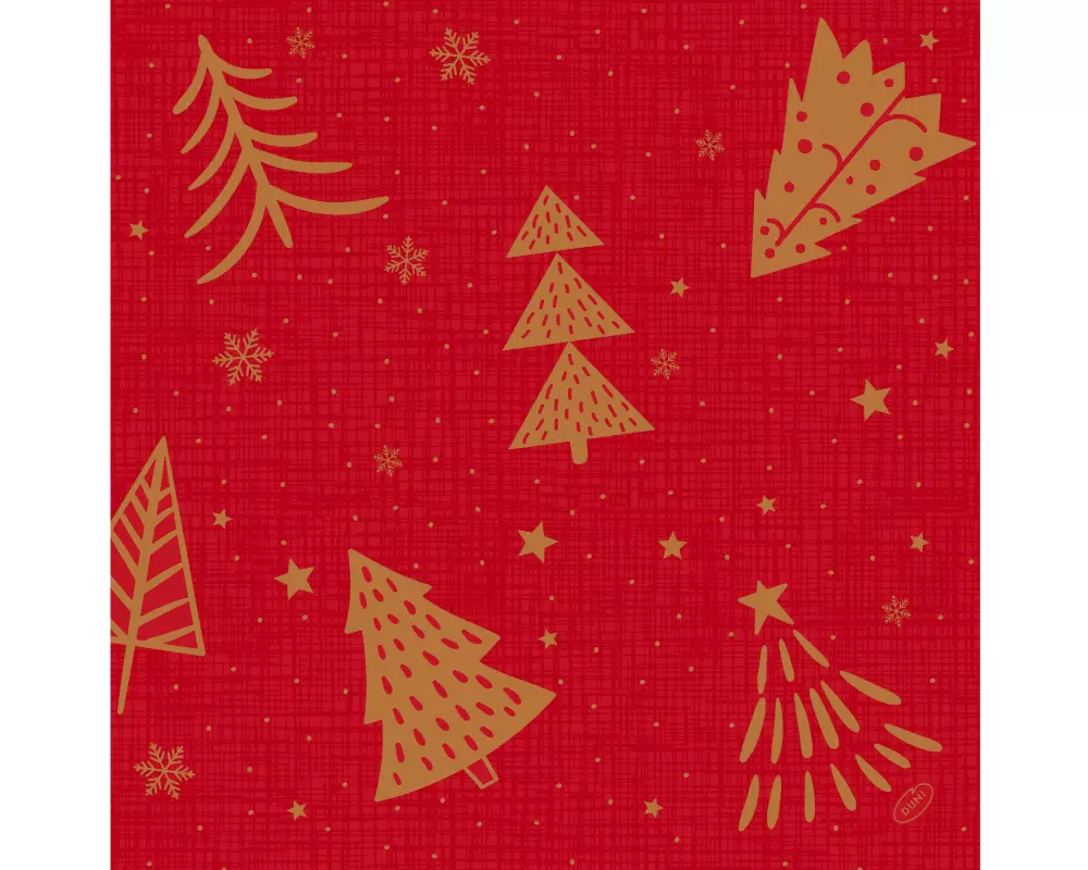 Duni Weihnachtsservietten Shimmer Trees, 40 x 40 cm, 50 Stück