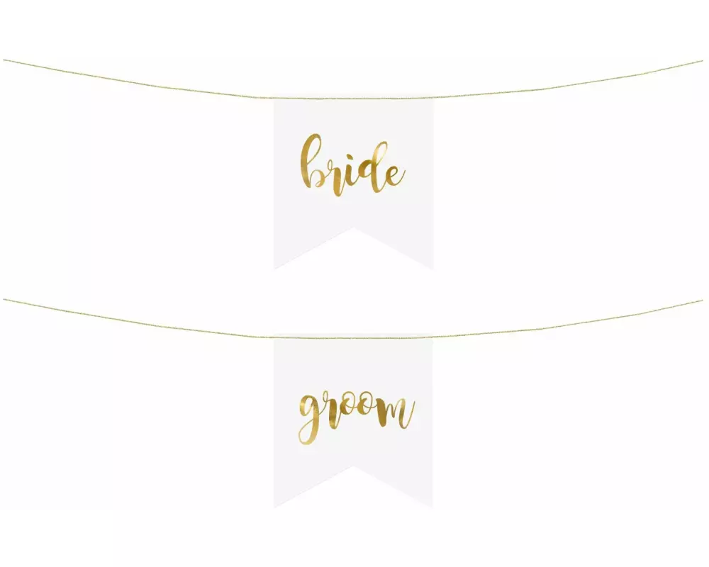 Partydeco Hochzeitsaccessoire Stuhlschild Bride Groom 20 x 21.5 cm