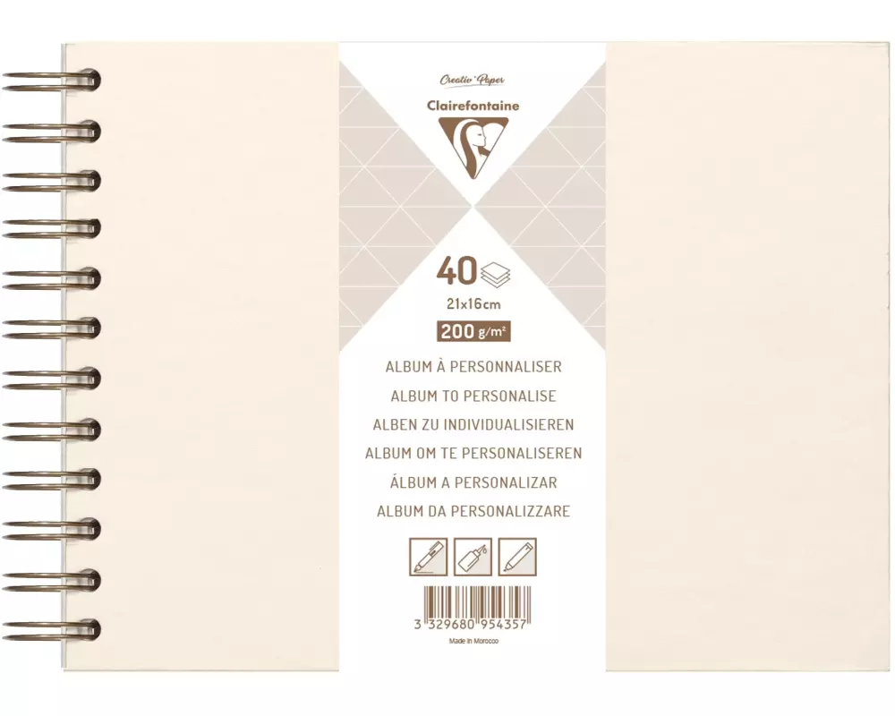 Clairefontaine Notizbuch DIY 21 x 16 cm, Blanko, Elfenbein