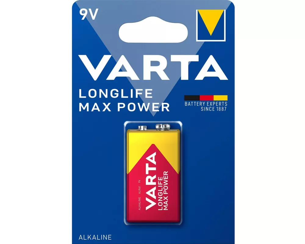 Varta Batterie Longlife Max Power 9V E-Block , 1 Stück