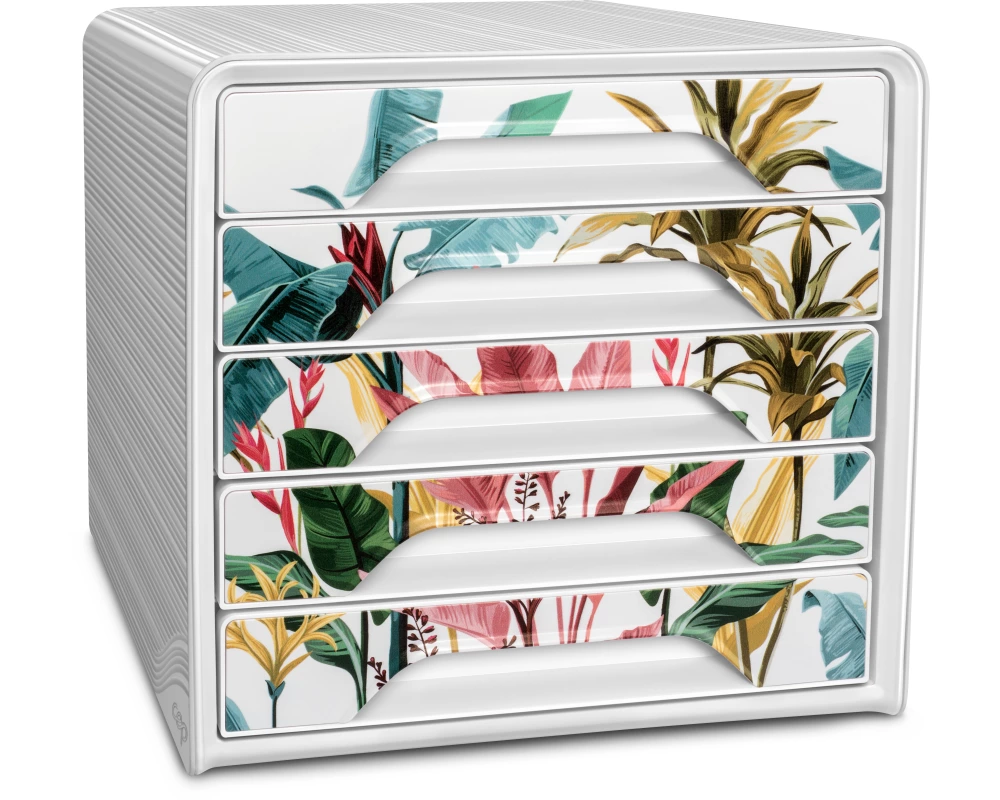 CEP Schubladenbox Smoove Tropical 1071110581 5 Schubladen weiss/tropisch