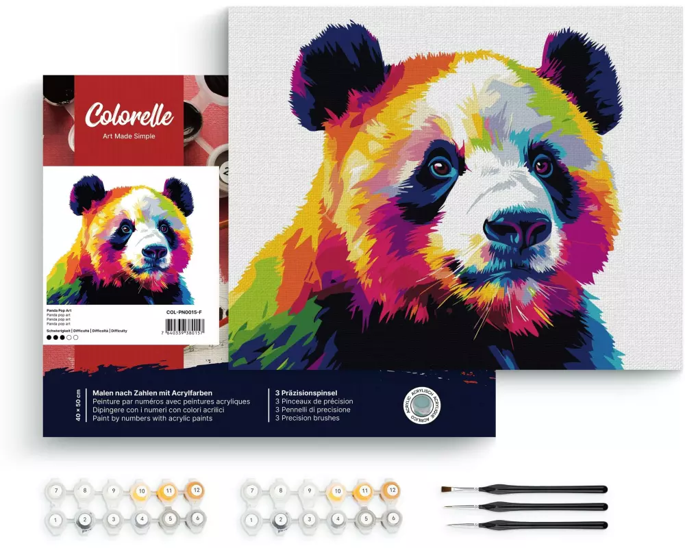 Colorelle Malen nach Zahlen Panda Pop Art