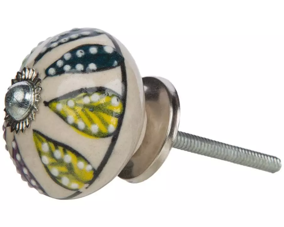 Tranquillo Möbelgriff handgemacht, Ø 4 cm, Mehrfarbig/Silber