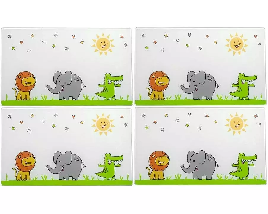 Leonardo Kinderschneidebrett Bambini Löwe/Kroko/Elefant, 4-teilig