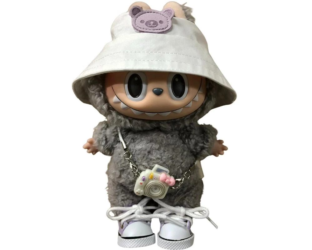 Nize Puppenkleidung Labubu Accessoire Set-Tourist, Weiss