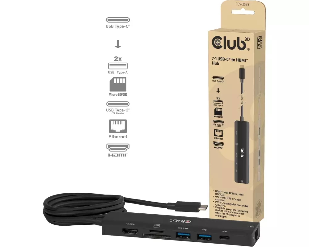 Club 3D Dockingstation CSV-2555 Hub Type-C 7-1