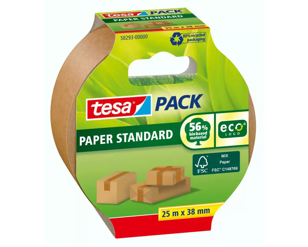 tesa Klebeband Papier Standard ecoLogo 38 mm x 25 m, Braun