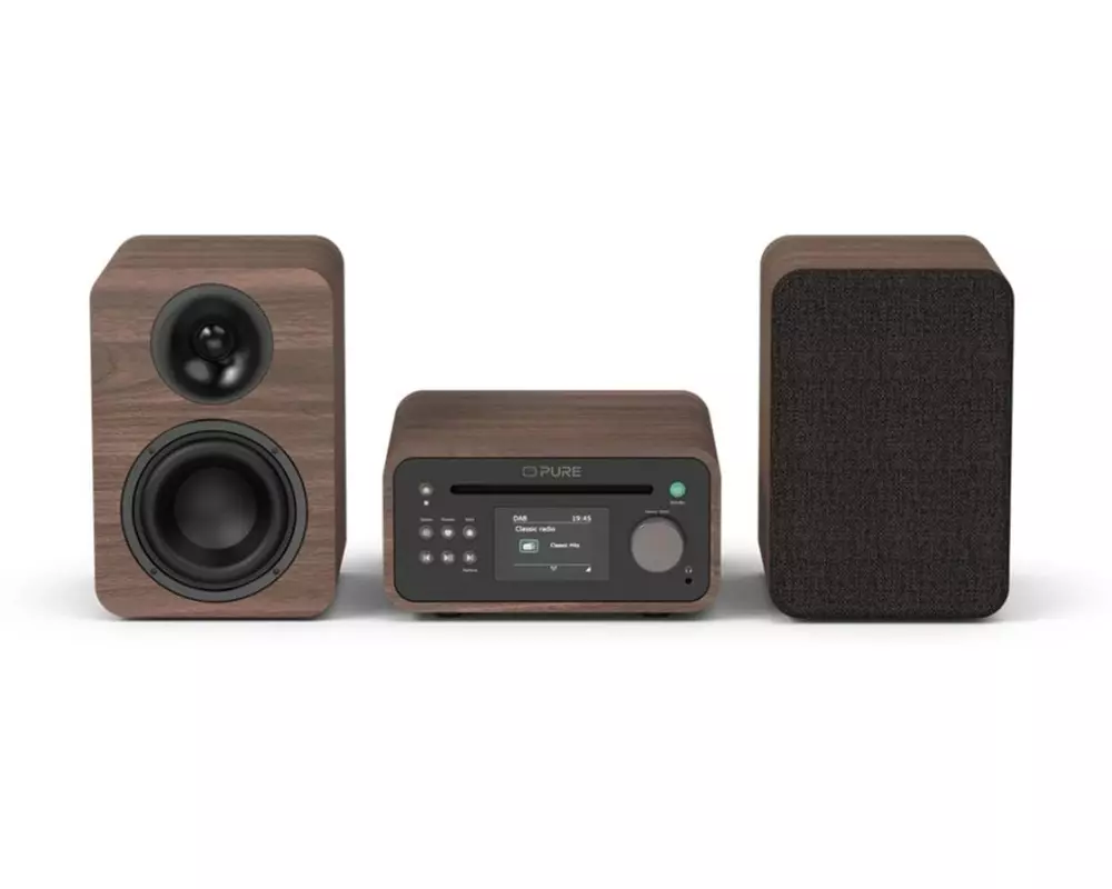 Pure Micro-HiFi Anlage Classic Stereo Mini Walnuss
