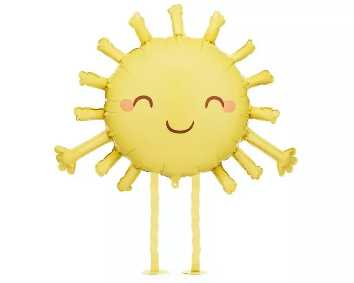 Partydeco Folienballon Sonne, Gelb, 77 x 62 cm, 1 Stück