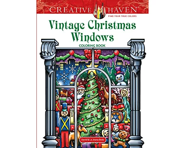 Creative Haven Vintage Christmas Windows Coloring Book