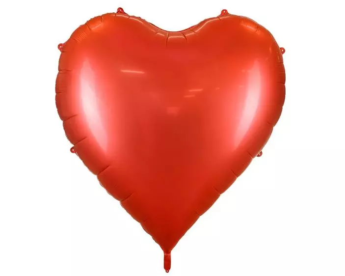 Partydeco Folienballon Herz, Rot, 136 x 129 cm, 1 Stück