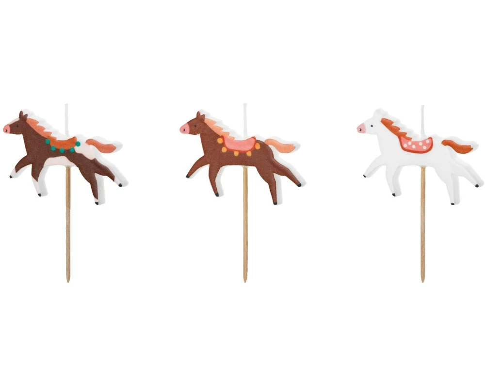 Partydeco Kerze Pferd, 3 Stück