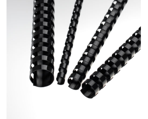 RENZ Plastikbinderücken 19mm A4 17190121 schwarz, 21 Ringe 50 Stück