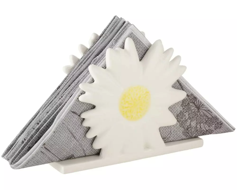 Boltze Serviettenhalter Daisy, Gelb / Weiss